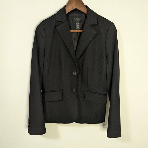 Women's J. Crew Black Blazer Wool Cashmere Blend - Picture 1 of 12